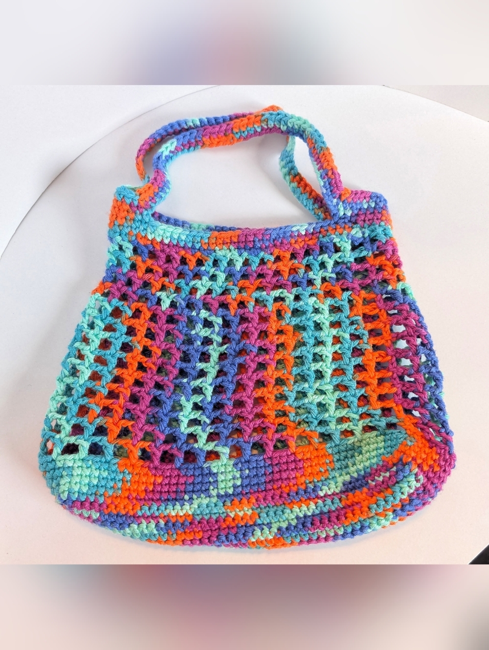 NEW, Crochet mini mesh market bag, handmade, 100% cotton